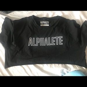 Black alphalete crop top